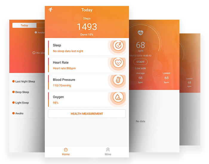 RAC smartwatch Blood oxygen monitor Blood pressure meter