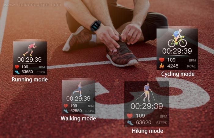 RACmassager Sports Fitness Smartwatch for Running Walking Cycling Hiking etc Workouts