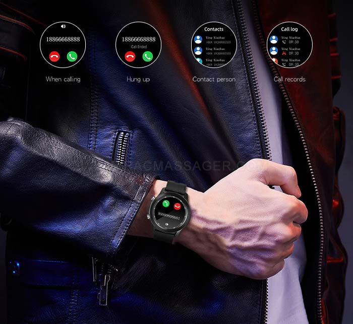 R110 smartwatch allows you to answer/make phone calls directly from the watch