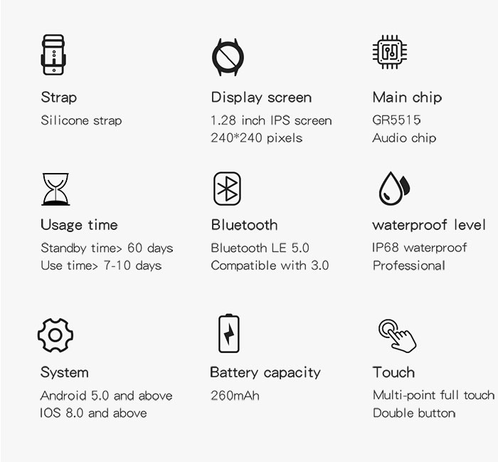 RAC R110 Smartwatch Pro Specifications